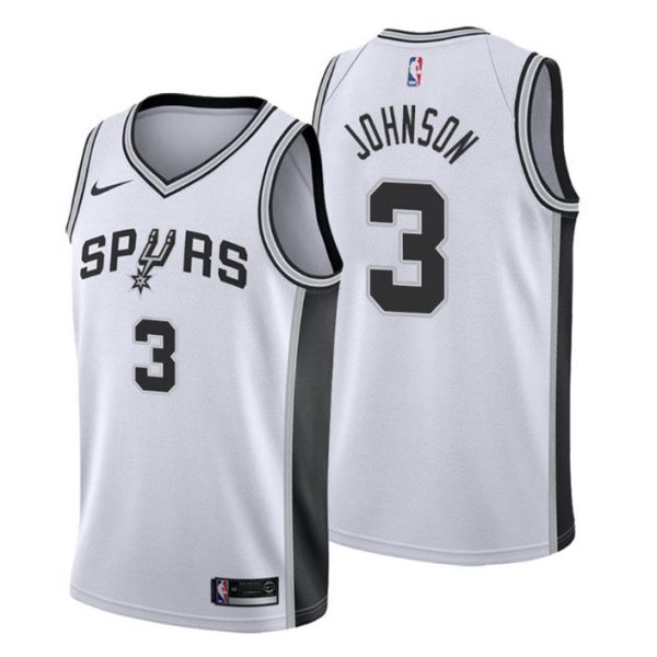 Herren 2019-20 San Antonio Spurs Trikot #3 Keldon Johnson Association Weiß Swingman