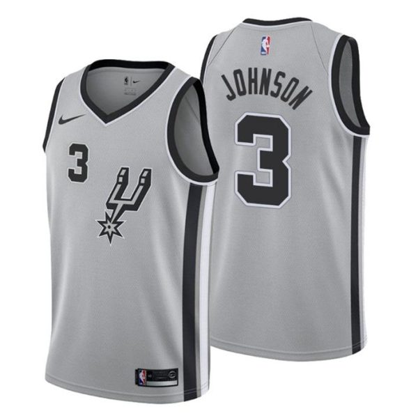 Herren 2019-20 San Antonio Spurs Trikot #3 Keldon Johnson Statement Grau Swingman