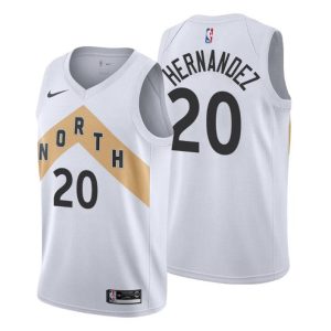 Herren 2019-20 Toronto Raptors Trikot #20 Dewan Hernandez City Weiß Swingman