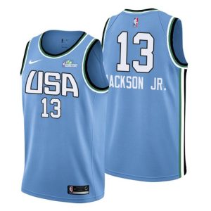 Herren 2019 NBA All-Star Trikot Rising Stars Challenge Game Team World #13 Jaren Jackson Jr. Blau Swingman