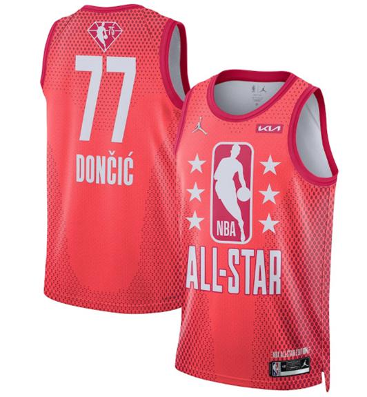 Herren 2022 All-Star Trikot #77 Luka Doncic Maroon Stitched