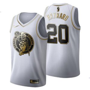 Herren Boston Celtics Trikot #20 Gordon Hayward Golden Edition Weiß Fashion – Herren