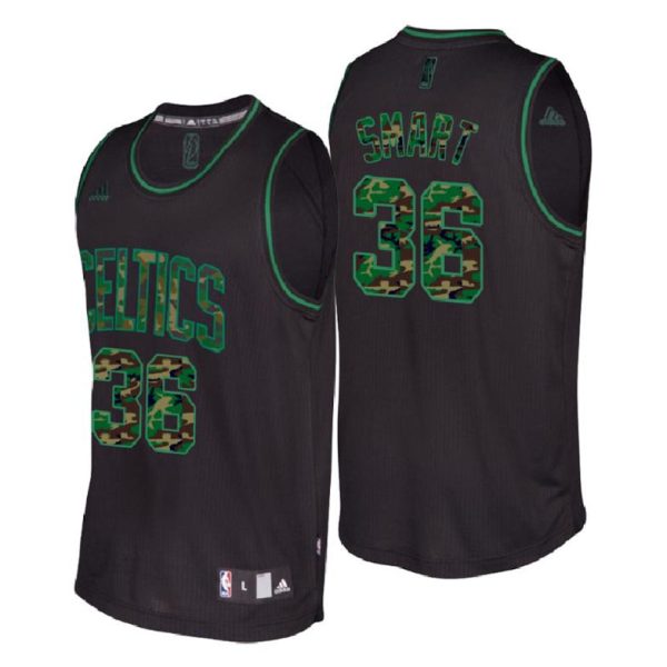 Herren Boston Celtics Trikot #36 Marcus Smart Schwarz Camo Fashion Swingman – Herren