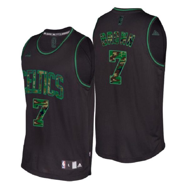 Herren Boston Celtics Trikot #7 Jaylen Braun Schwarz Camo Fashion Swingman – Herren