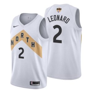 Herren City 2019 NBA Finals Toronto Raptors Trikot Kawhi Leonard Weiß