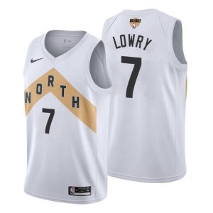 Herren City 2019 NBA Finals Toronto Raptors Trikot Kyle Lowry Weiß