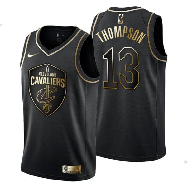 Herren Cleveland Cavaliers Trikot #13 Tristan Thompson Golden Edition Schwarz Fashion