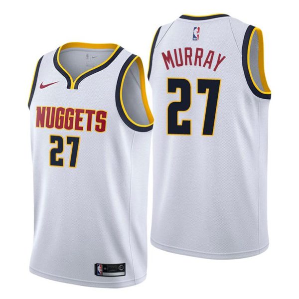 Herren Denver Nuggets Trikot #27 Jamal Murray Association Weiß Swingman