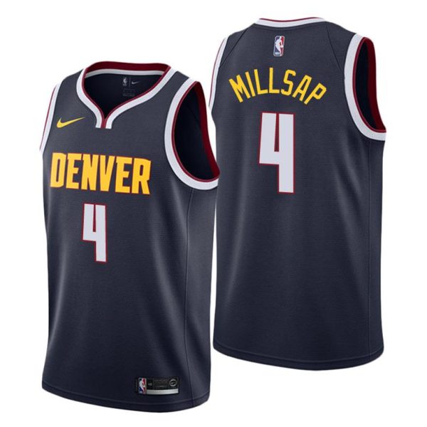 Herren Denver Nuggets Trikot #4 Paul Millsap Icon Edition Navy Swingman