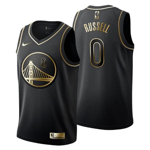 Herren Golden State Warriors Trikot #0 D’Angelo Russell Golden Edition Schwarz Fashion