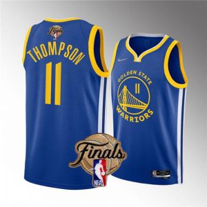 Herren Golden State Warriors Trikot #11 Klay Thompson 2022 Royal NBA Finals Stitched