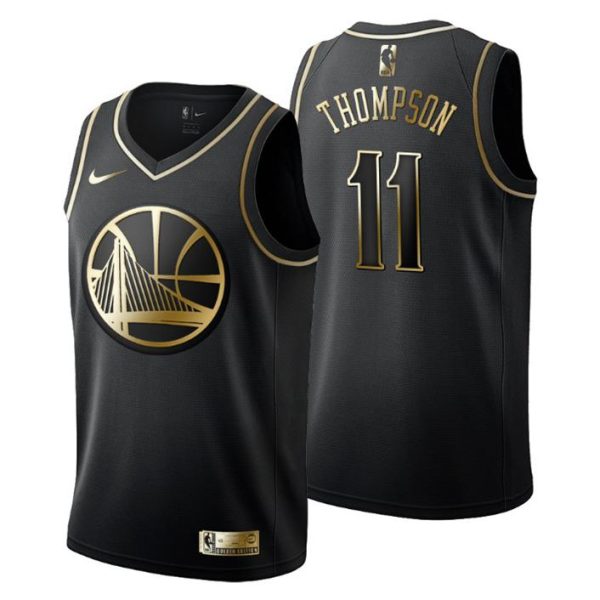 Herren Golden State Warriors Trikot #11 Klay Thompson Golden Edition Schwarz Fashion