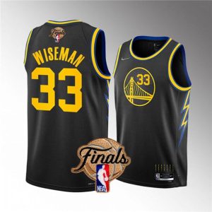 Herren Golden State Warriors Trikot #33 James Wiseman 2022 Schwarz NBA Finals Stitched