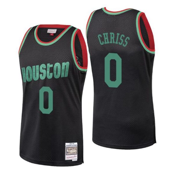 Herren Houston Rockets Trikot #0 Marquese Chriss Schwarz Hardwood Classics Christmas