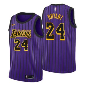 Herren Los Angeles Lakers Trikot #24 Kobe Bryant City Lila Swingman