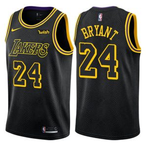 Herren Los Angeles Lakers Trikot #24 Kobe Bryant Retired Player City Edition Schwarz Swingman