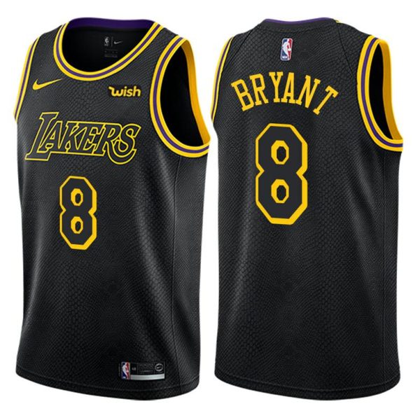 Herren Los Angeles Lakers Trikot #8 Kobe Bryant Retired Player City Edition Schwarz Swingman