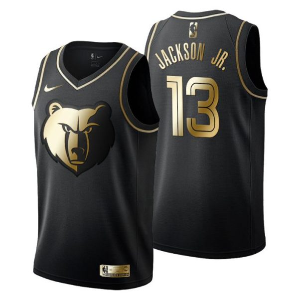 Herren Memphis Grizzlies Trikot #13 Jaren Jackson Jr. Golden Edition Schwarz Fashion