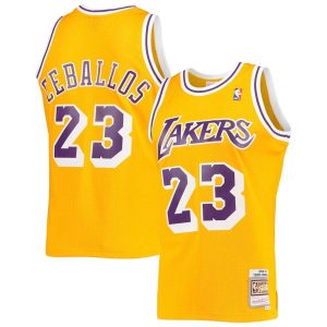 Herren Mitchell & Ness Cedric Ceballos Gold Los Angeles Lakers Trikot 1994-95 Hardwood Classics Swingman