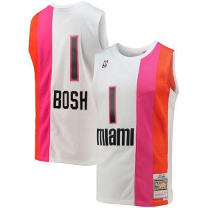 Herren Mitchell & Ness Chris Bosh Weiß Miami Heat Trikot 2011-12 Hardwood Classics Swingman Jerse