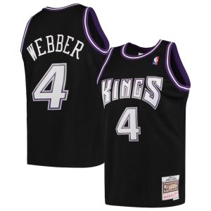 Herren Mitchell & Ness Chris Webber Schwarz Sacramento Kings Trikot Hardwood Classics 2000-01 Swingman