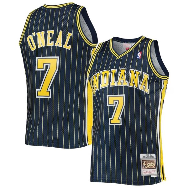 Herren Mitchell & Ness Jermaine O’Neal Navy Indiana Pacers Trikot 2003-04 Hardwood Classics Swingman