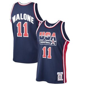 Herren Mitchell & Ness Karl Malone Navy USA Basketball Home 1992 Dream Team Authentic