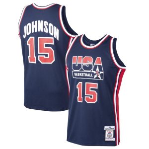 Herren Mitchell & Ness Magic Johnson Navy USA Basketball Home 1992 Dream Team Authentic