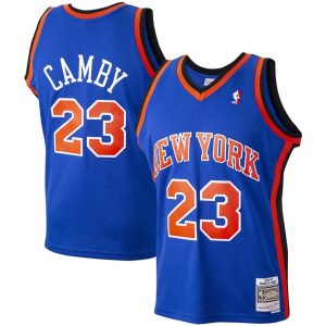 Herren Mitchell & Ness Marcus Camby Blau New York Knicks Trikot 1998-99 Hardwood Classics Swingman Player