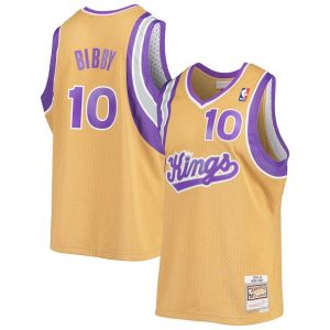 Herren Mitchell & Ness Mike Bibby Gold Sacramento Kings Trikot 2005-06 Hardwood Classics Swingman