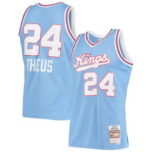 Herren Mitchell & Ness Reggie Theus Light Blau Sacramento Kings Trikot 1985-86 Hardwood Classics Swingman