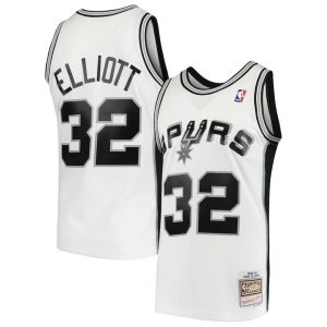 Herren Mitchell & Ness Sean Elliott Weiß San Antonio Spurs Trikot 1998-99 Hardwood Classics Swingman