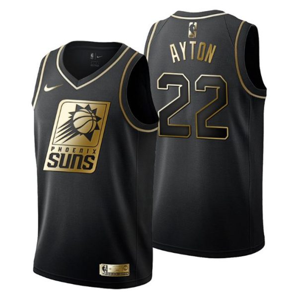 Herren Phoenix Suns Trikot #22 Deandre Ayton Golden Edition Schwarz Fashion