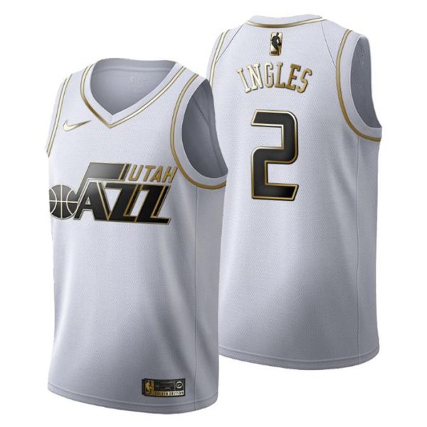 Herren Utah Jazz Trikot #2 Joe Ingles Golden Edition Weiß Fashion