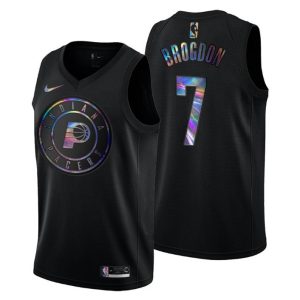 Indiana Pacers Trikot Malcolm Brogdon #7 Iridescent Holographic Schwarz