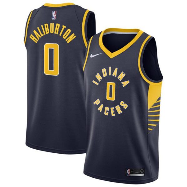 Indiana Pacers Trikot Nike Icon Edition 2022-23 Swingman Navy Version Tyrese Haliburton 0 Herren