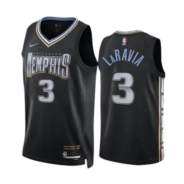 Jake Laravia 3 Memphis Grizzlies Trikot Nike Schwarz Version City Edition 2022-23 Swingman Herren