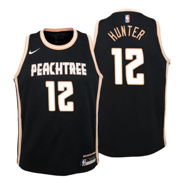 Kinder 2019-20 Atlanta Hawks Trikot #12 De’Andre Hunter City Schwarz Swingman