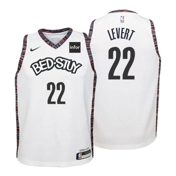 Kinder 2019-20 Brooklyn Nets Trikot #22 Caris LeVert City Weiß Swingman