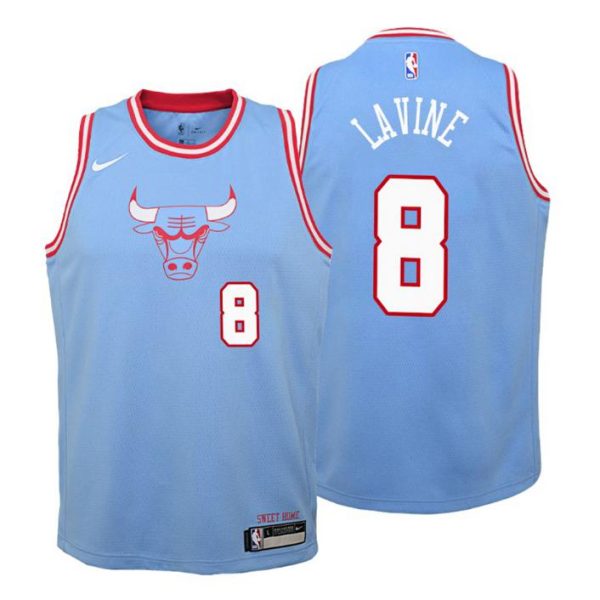 Kinder 2019-20 Chicago Bulls Trikot #8 Zach LaVine City Blau Swingman