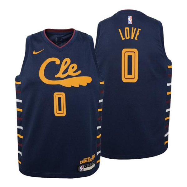 Kinder 2019-20 Cleveland Cavaliers Trikot #0 Kevin Love City Navy Swingman