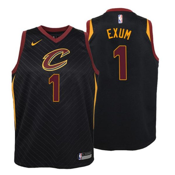 Kinder 2019-20 Cleveland Cavaliers Trikot #1 Dante Exum Statement Schwarz Swingman