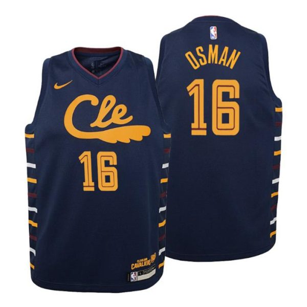 Kinder 2019-20 Cleveland Cavaliers Trikot #16 Cedi Osman City Navy Swingman