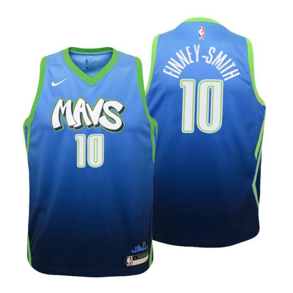 Kinder 2019-20 Dallas Mavericks Trikot #10 Dorian Finney-Smith City Blau Swingman