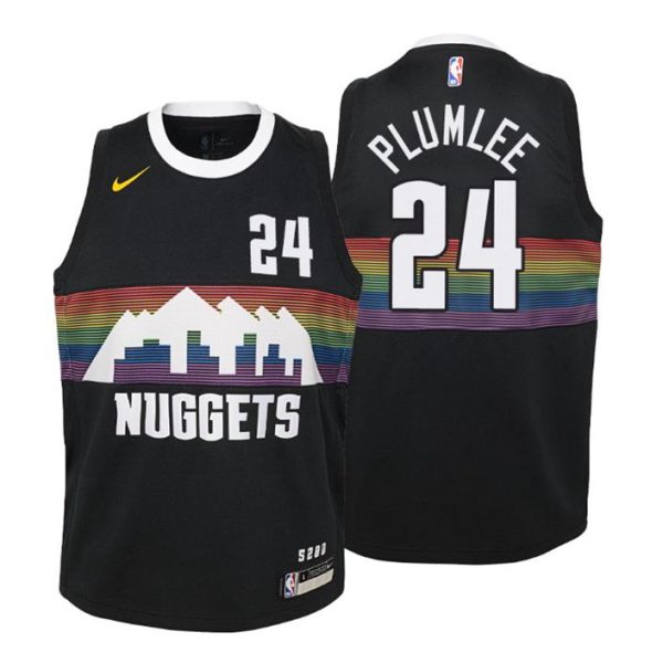 Kinder 2019-20 Denver Nuggets Trikot #24 Mason Plumlee City Schwarz Swingman