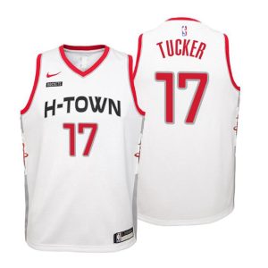 Kinder 2019-20 Houston Rockets Trikot #17 P.J. Tucker City Weiß Swingman