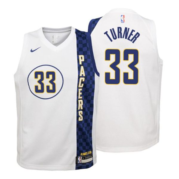 Kinder 2019-20 Indiana Pacers Trikot #33 Myles Turner City Weiß Swingman