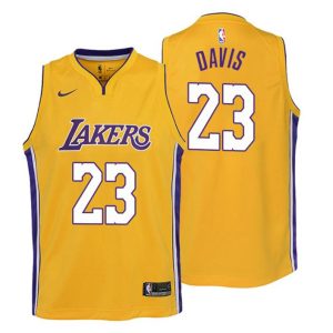Kinder 2019-20 Los Angeles Lakers Trikot #23 Anthony Davis Icon Gold Swingman