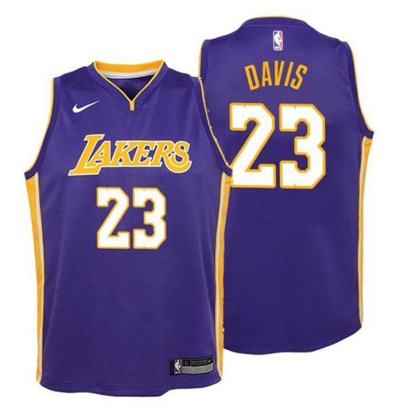 Kinder 2019-20 Los Angeles Lakers Trikot #23 Anthony Davis Statement Lila Swingman