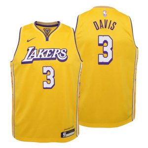 Kinder 2019-20 Los Angeles Lakers Trikot #3 Anthony Davis City Gold Swingman